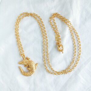 Julie Vos Alligator Clear CZ Gold Necklace